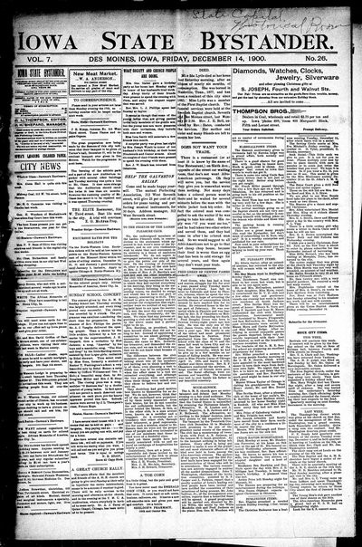 Iowa State Bystander, Dec 14, 1900