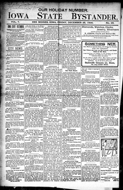 Iowa State Bystander, Dec 28, 1900