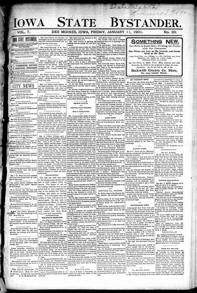 Iowa State Bystander, Jan 11, 1901
