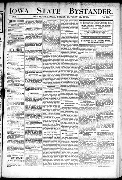 Iowa State Bystander, Jan 25, 1901
