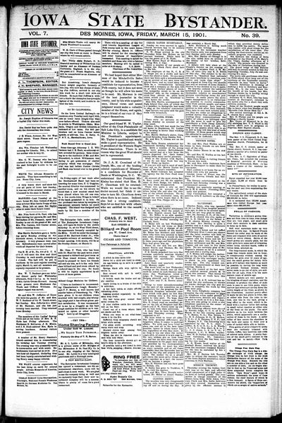 Iowa State Bystander, Mar 15, 1901
