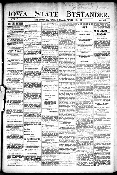 Iowa State Bystander, Apr 12, 1901