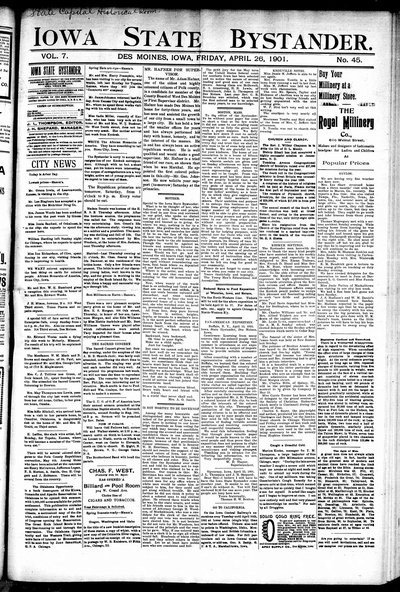 Iowa State Bystander, Apr 26, 1901
