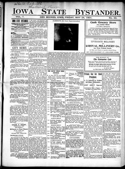 Iowa State Bystander, May 24, 1901