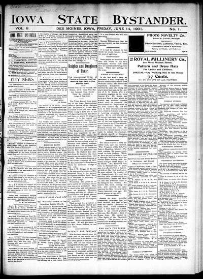 Iowa State Bystander, Jun 14, 1901
