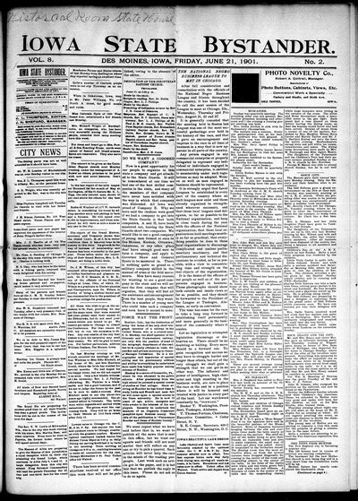 Iowa State Bystander, Jun 21, 1901