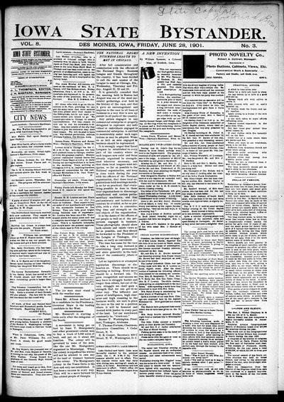 Iowa State Bystander, Jun 28, 1901