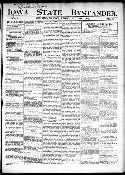 Iowa State Bystander, Jul 19, 1901