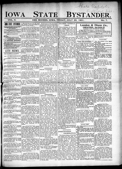 Iowa State Bystander, Jul 26, 1901