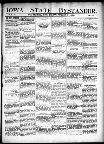 Iowa State Bystander, Aug 9, 1901