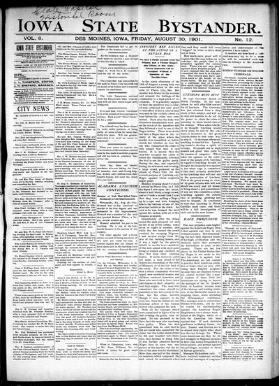 Iowa State Bystander, Aug 30, 1901