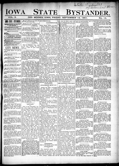 Iowa State Bystander, Sep 13, 1901