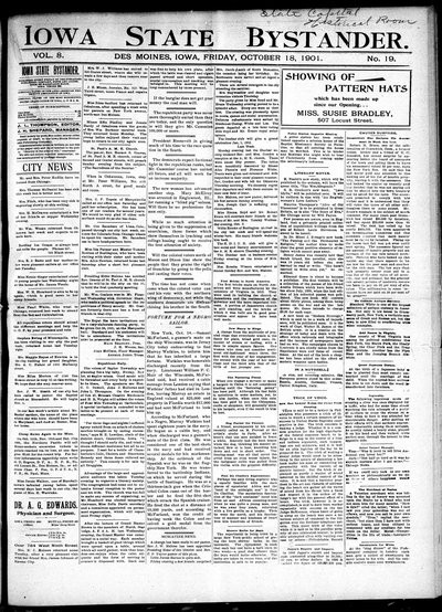Iowa State Bystander, Oct 18, 1901