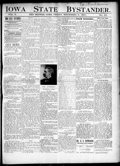 Iowa State Bystander, Nov 8, 1901