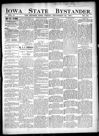 Iowa State Bystander, Nov 29, 1901
