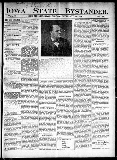 Iowa State Bystander, Feb 14, 1902