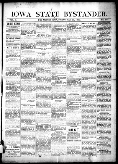 Iowa State Bystander, May 23, 1902