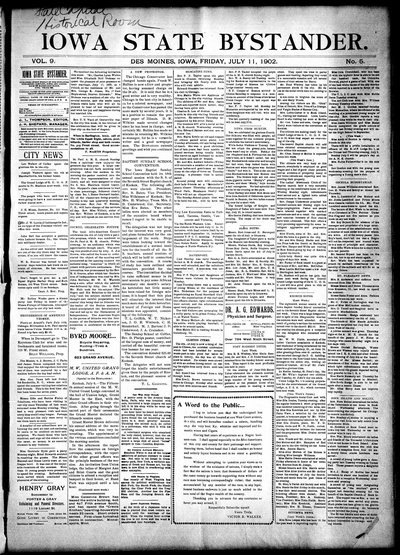 Iowa State Bystander, Jul 11, 1902
