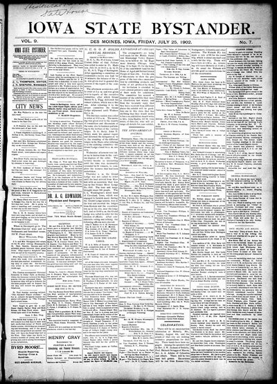 Iowa State Bystander, Jul 25, 1902