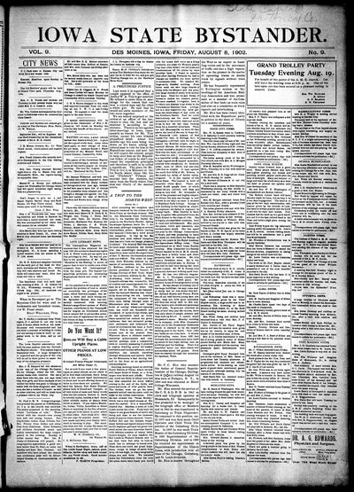 Iowa State Bystander, Aug 8, 1902