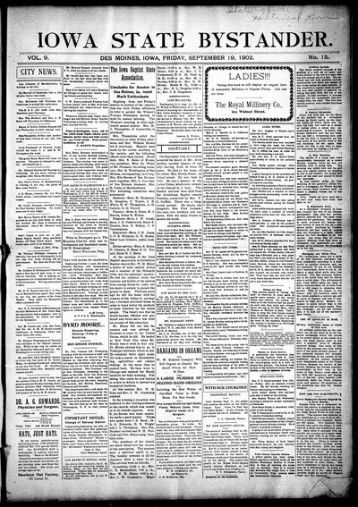 Iowa State Bystander, Sep 19, 1902