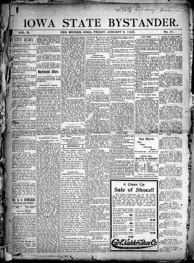 Iowa State Bystander, Jan 9, 1903