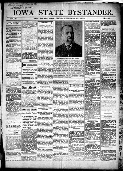 Iowa State Bystander, Feb 13, 1903