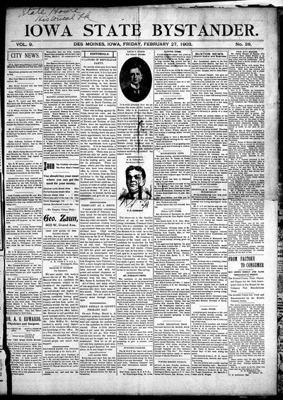 Iowa State Bystander, Feb 27, 1903