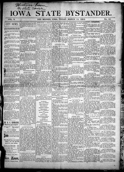 Iowa State Bystander, Mar 13, 1903