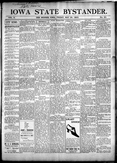 Iowa State Bystander, May 29, 1903