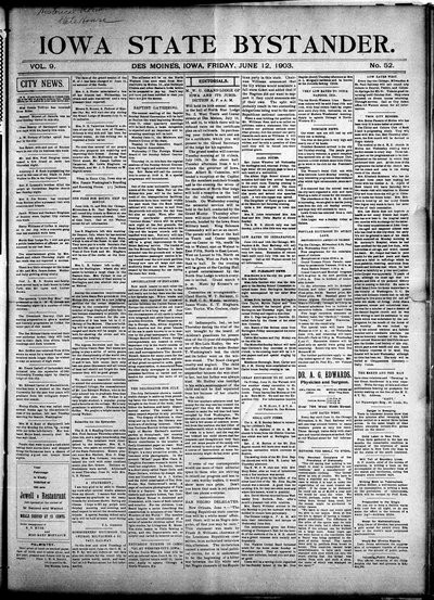 Iowa State Bystander, Jun 12, 1903