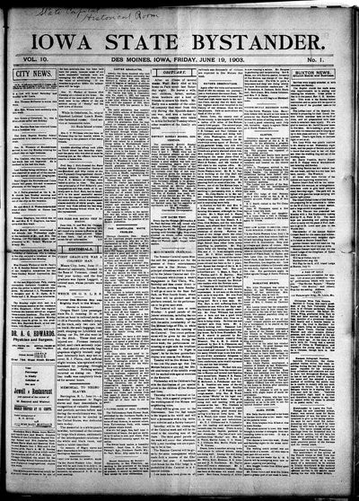 Iowa State Bystander, Jun 19, 1903