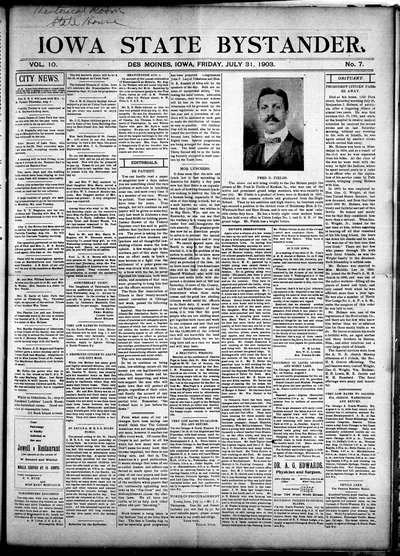 Iowa State Bystander, Jul 31, 1903