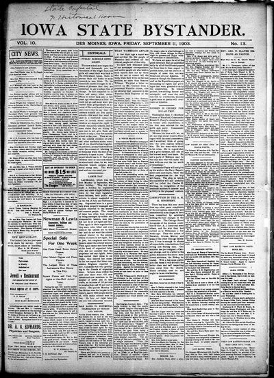 Iowa State Bystander, Sep 11, 1903