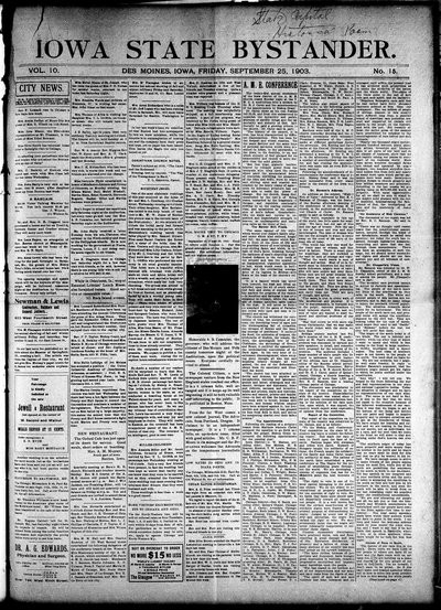 Iowa State Bystander, Sep 25, 1903