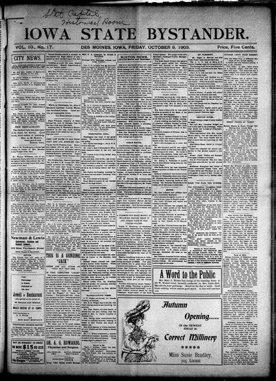 Iowa State Bystander, Oct 9, 1903