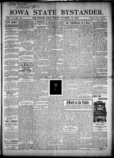 Iowa State Bystander, Oct 16, 1903