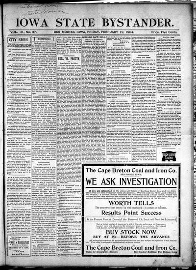 Iowa State Bystander, Feb 19, 1904
