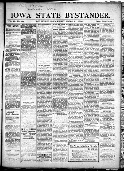 Iowa State Bystander, Mar 11, 1904