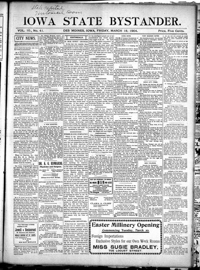 Iowa State Bystander, Mar 18, 1904
