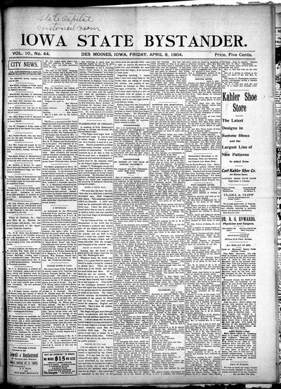 Iowa State Bystander, Apr 8, 1904