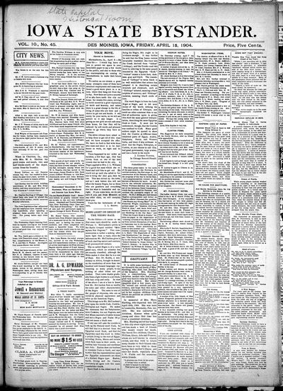 Iowa State Bystander, Apr 15, 1904