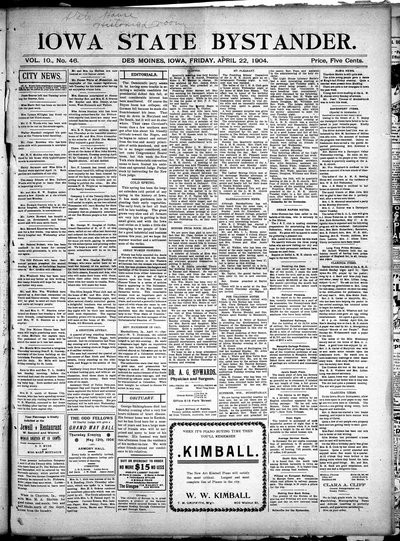 Iowa State Bystander, Apr 22, 1904