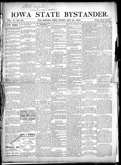 Iowa State Bystander, May 20, 1904
