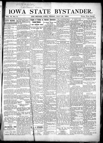 Iowa State Bystander, Jul 29, 1904