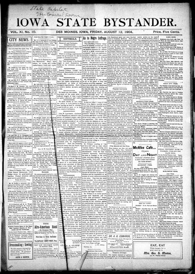 Iowa State Bystander, Aug 12, 1904