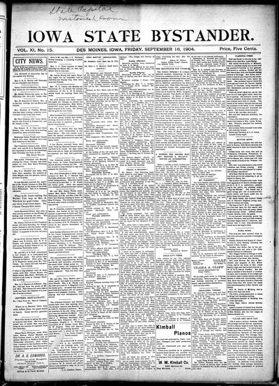 Iowa State Bystander, Sep 16, 1904