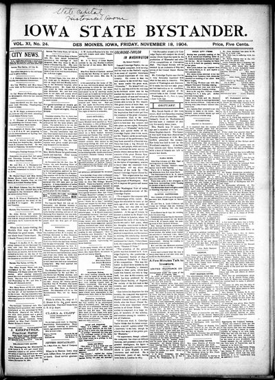Iowa State Bystander, Nov 18, 1904