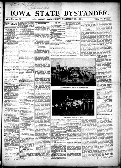 Iowa State Bystander, Nov 25, 1904