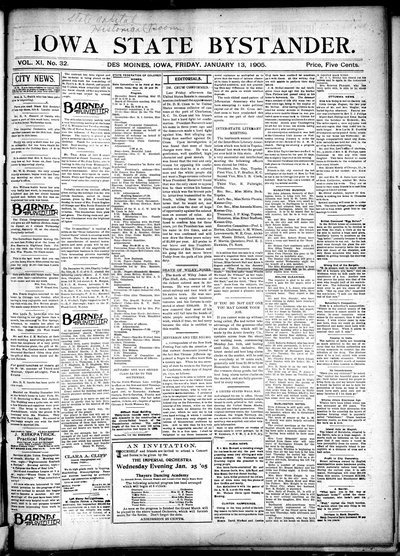 Iowa State Bystander, Jan 13, 1905